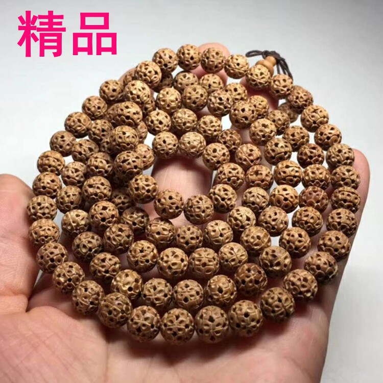 正宗印度老山檀香0.8x108颗路路通财运亨通特色手工艺品佛珠手链