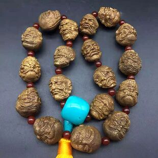 纯手工雕刻印尼加里曼丹岛沉香十八18罗汉手串精品佛门收藏供奉