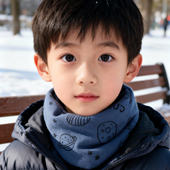 中大童围脖儿童薄款 防风保暖护颈围巾套脖男童女童 纯棉脖套秋冬季