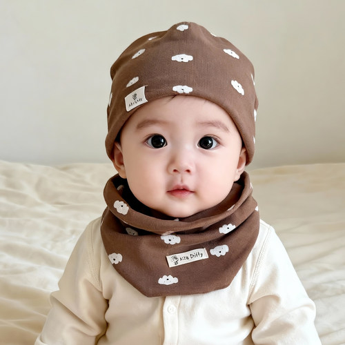 春秋季新品棉质宝宝套头帽围脖套