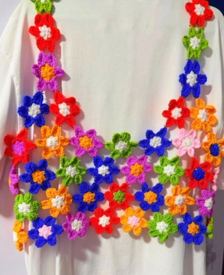 繁花马甲手工钩针百搭适合春秋搭配套头上衣