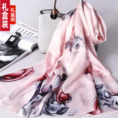 100％纯桑蚕丝真丝丝巾女送礼盒