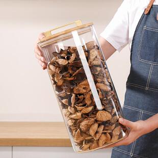 新会陈皮储存罐大号玻璃密封茶叶罐商用食品级鱼胶干货收纳展示罐