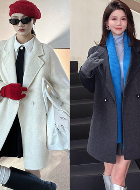定制DI-SUI正品2025秋冬新款女装10519绵羊毛时尚潮流中长款大衣