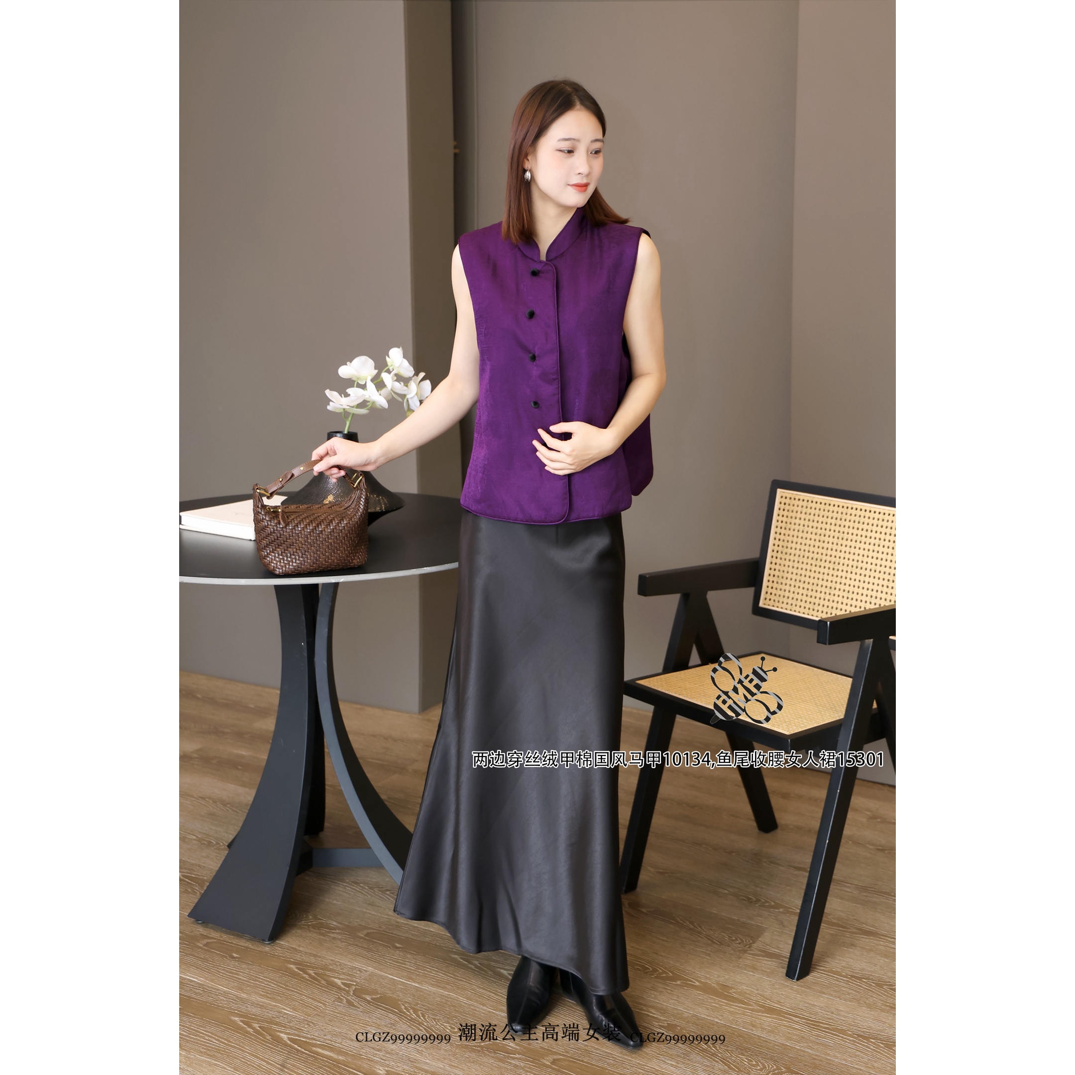 FM欧货F2025新款丝绒马甲