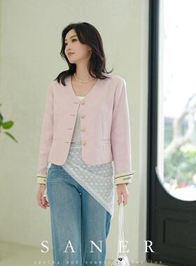 特价SANER欧洲站单排扣纯色822786上衣减龄款长袖外套女2025秋