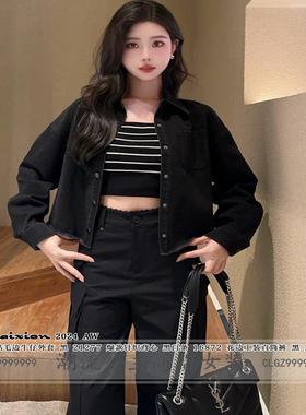 特价R牌正品欧洲站秋季21277设计师款小众复古牛仔外套潮