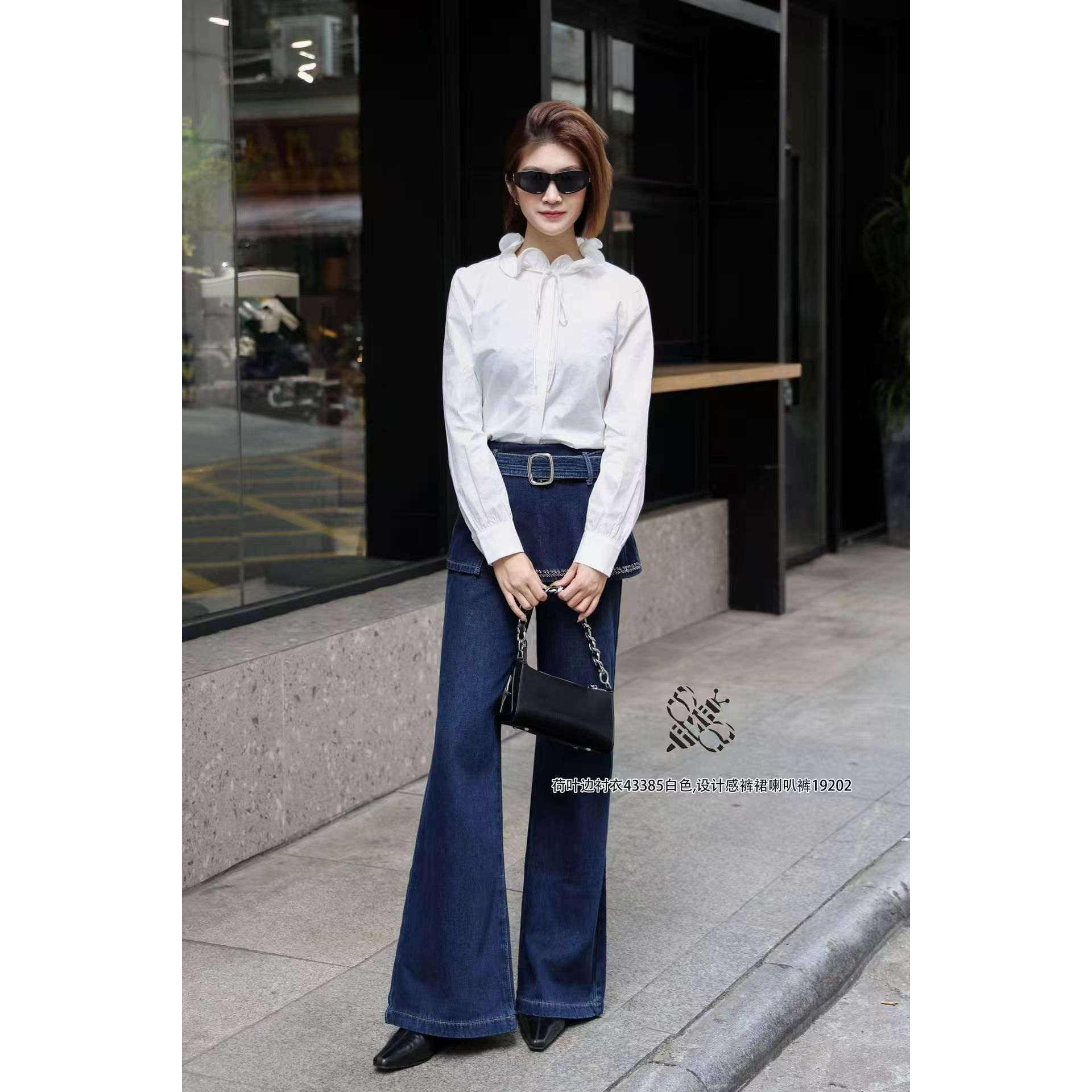 2025新款显高裤裙微喇叭裤