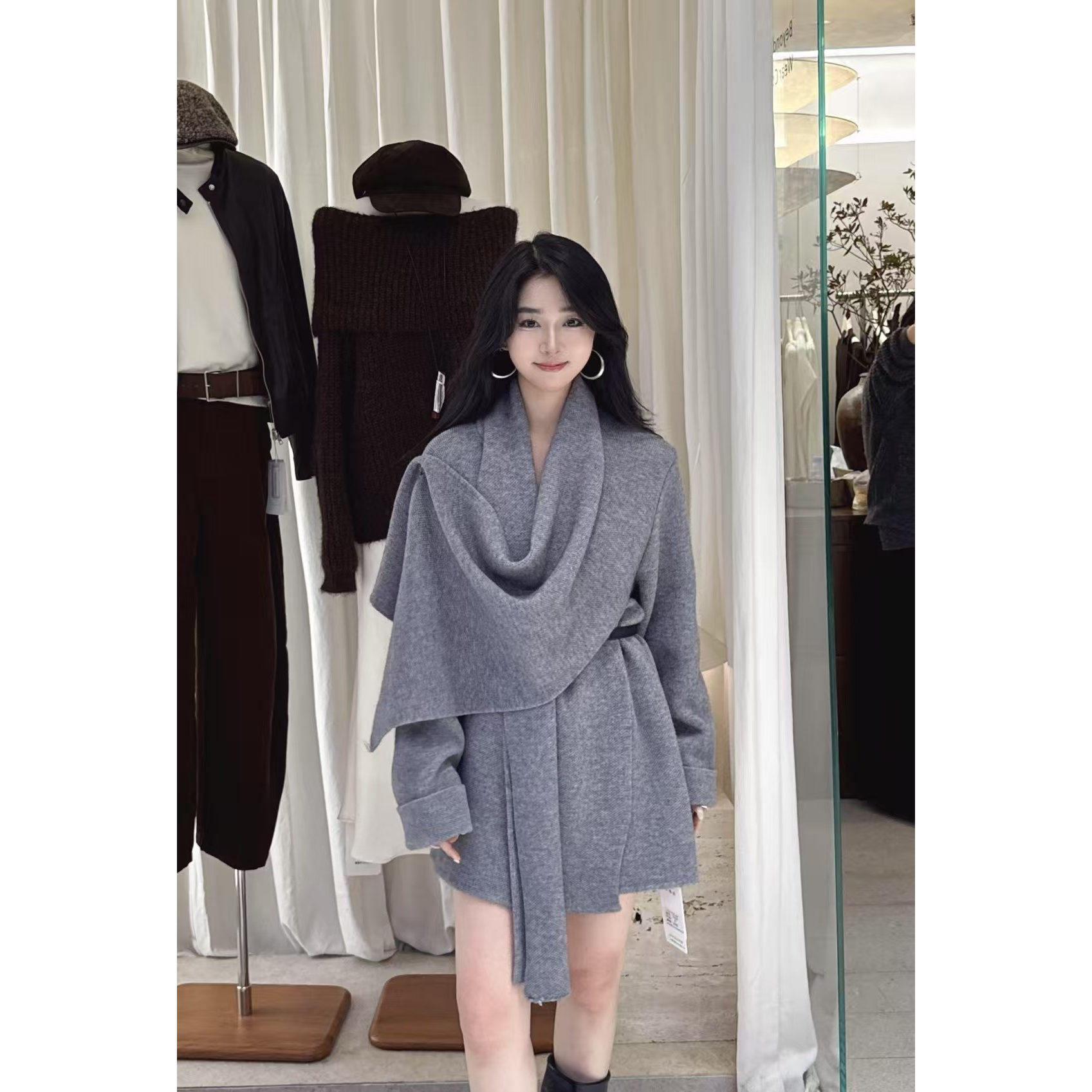 欧货高级感气质时尚毛呢外套女