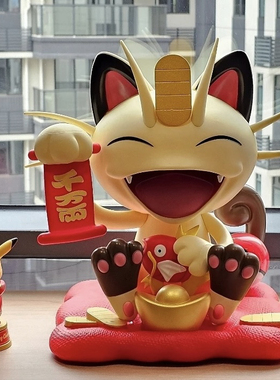 精灵宝可梦招财喵喵GK手办口袋妖怪模型雕像招财猫家装修摆件礼物