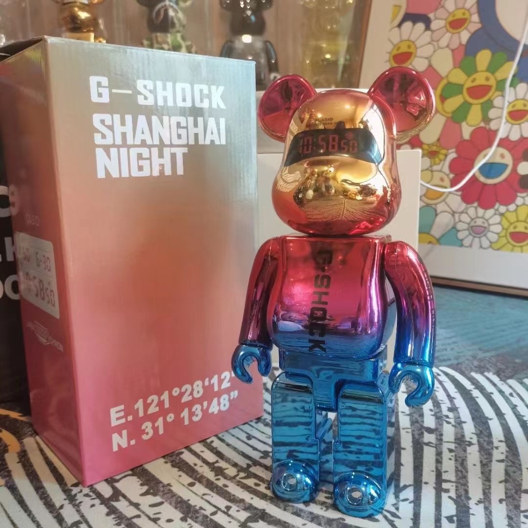 卡西欧积木熊暴力熊bearbrick 400%上海之夜 玩具公仔潮流摆件 模玩/动漫/周边/娃圈三坑/桌游 潮玩盲盒 原图主图