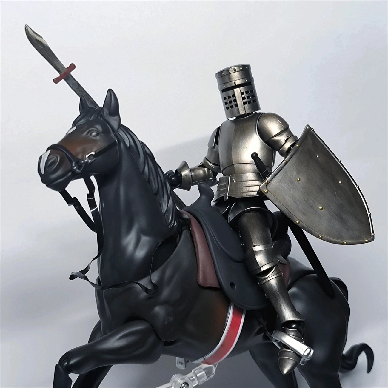 KO精修加强figma490棕马2.0白马素体可动手模型摆件艺术绘画场景