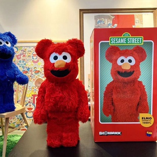 bearbrick 暴力熊 积木熊 X 芝麻街 ELMO 公仔摆件模型卡通手办