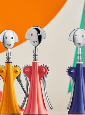 现货 意大利Alessi Anna安娜不锈钢红酒开瓶器蓝/酒红/绿/黑