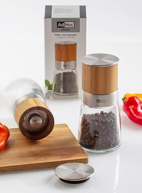 现货德国进口ADHOC白蜡木研磨器 胡椒 海盐研磨器 调料瓶
