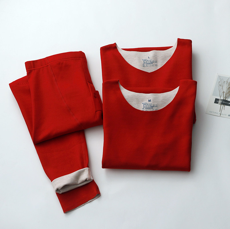 本命年红桑蚕丝德绒保暖套装男女长袖无痕套头打底内衣双面护膝,女士内衣/男士内衣/家居服,保暖套装,淘宝优惠券,粉丝福利购,淘宝优惠卷