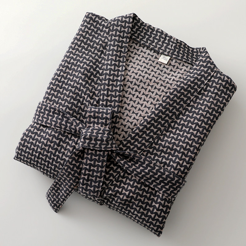 提花宽腰带睡袍男士纯棉纱复古千鸟格浴袍古风家居晨袍可外穿薄款,女士内衣/男士内衣/家居服,睡袍/浴袍,淘宝优惠券,粉丝福利购,淘宝优惠卷