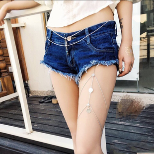 超短裤包臀热裤女夏百搭纯白色低腰修身显瘦打底裤深蓝色牛仔短裤