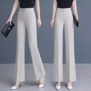 冰丝棉亚麻裤子女2025新款爆款夏季薄款洋气显瘦高腰小个子微喇裤