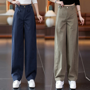 窄版阔腿裤女士2025秋季新款高腰显瘦百搭宽松垂感休闲直筒弯刀裤