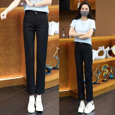 轻薄烟管裤女2026年夏季小个子高腰薄款裤冰丝速干直筒西装休闲裤