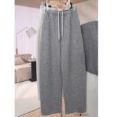 松紧高腰毛呢软糯直筒裤 高端澳棉羊毛休闲弯刀裤 女2025秋冬新款