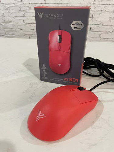 全新TEAMWOLF狼派AT801鼠标轻量化FPS游戏办公家用吃鸡网咖网吧款