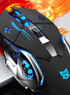 森松尼有线静音鼠标S-M3S风火轮白色 黑色金属宏编程游戏电竞鼠标