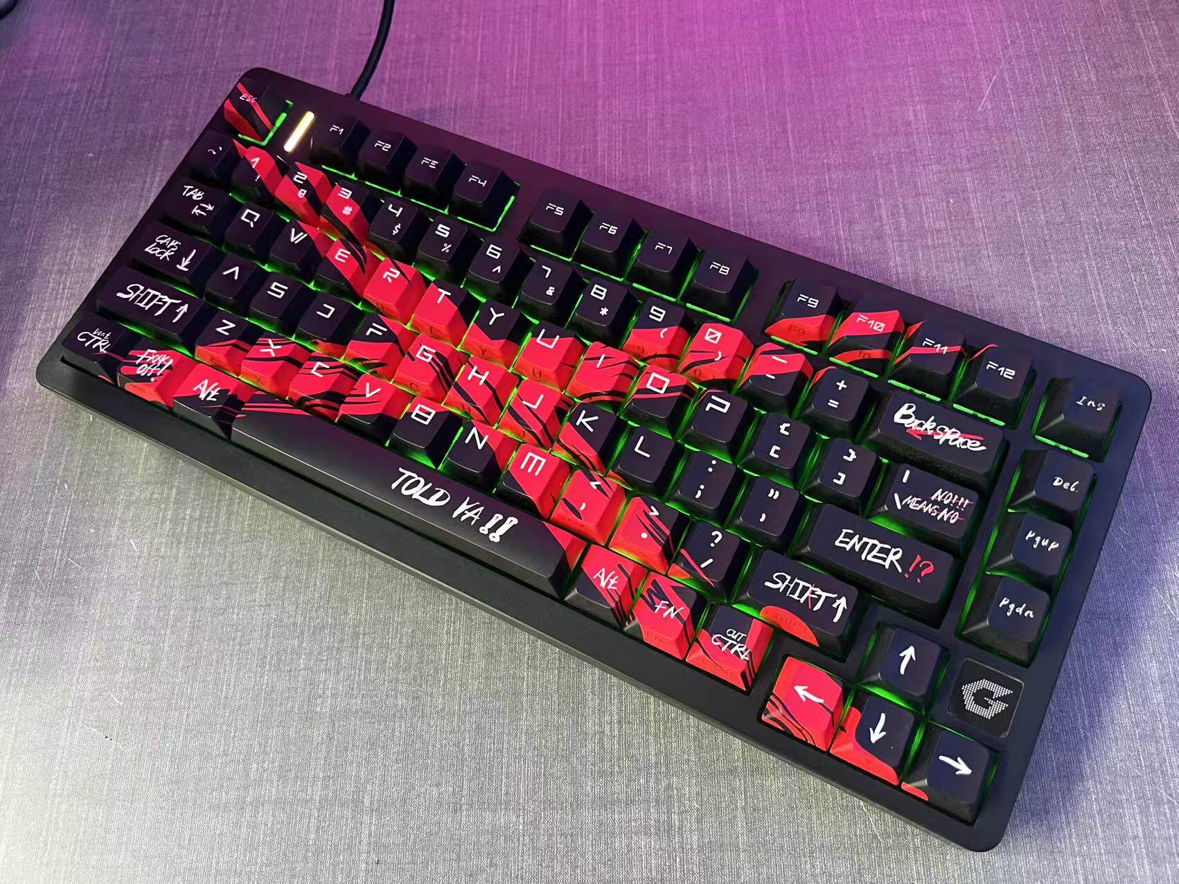 弥影磁轴键盘网吧网咖电竞酒店75键跑马灯RGB灯光游戏键盘