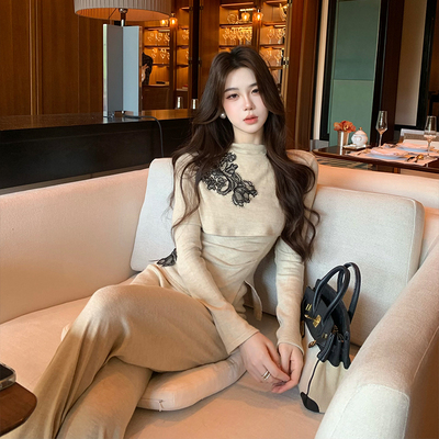 木子李的李新中式针织套装