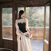 针织衫 气质镂空蕾丝花边拼接无袖 收腰内搭上衣女夏 李法式 木子李