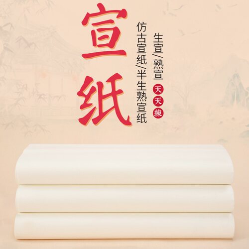 四尺书画宣纸 空白生宣熟宣半生熟宣毛笔练习工笔画国画宣纸