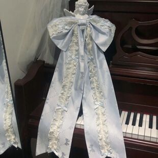 (裙子配件不是裙子)梦呓蝶拖尾蝴蝶结蕾丝花边lolita配饰别针