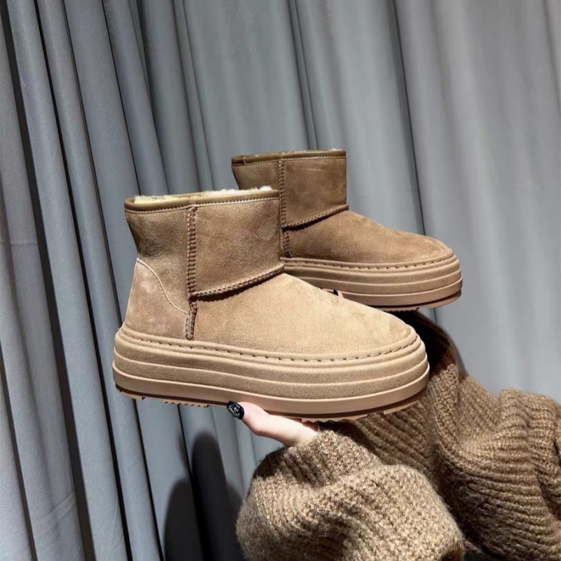 雪地靴加绒保暖厚底短靴东北棉鞋