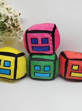 跨境新款geometry dash plush 几何冲刺游戏 毛绒玩具玩偶公仔抱