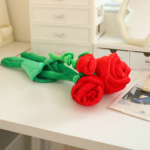 一路生花玫瑰花毛绒布艺花束仿真插花道具装饰窗帘扣可扎婚庆礼物