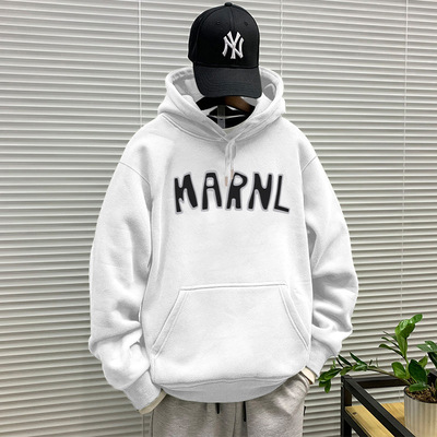 【足下星河】卫衣男连帽衫秋冬季新款潮牌宽松加绒外套港风套头上