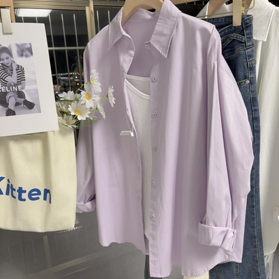 品牌剪标撤柜轻奢纯棉长袖衬衫女