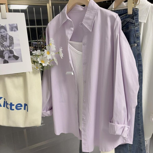 品牌剪标撤柜轻奢纯棉长袖衬衫女