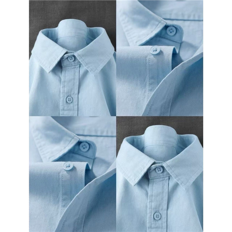 蓝色衬衫上衣女高级感轻奢减龄洋气百搭秋冬打底休闲宽松长袖衬衣