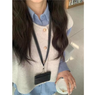 纯棉蓝色衬衫女春秋2026新款翻领内搭长袖衬衣外穿小个子韩系上衣