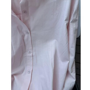 法式粉色衬衫女春秋冬季高级感气质简约休闲衬衣宽松减龄长袖上衣