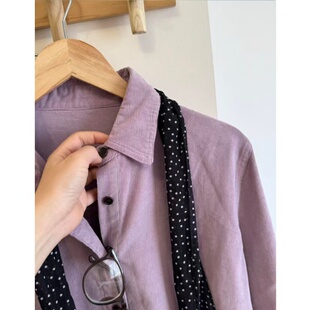 超好看浅紫色洋气灯芯绒衬衫女2026新品外搭休闲叠穿长袖衬衣