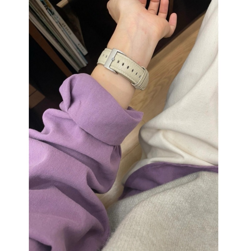 百搭小众衬衫芋泥紫色搭配针织