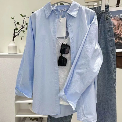 品牌剪标撤柜轻奢纯棉长袖衬衫女