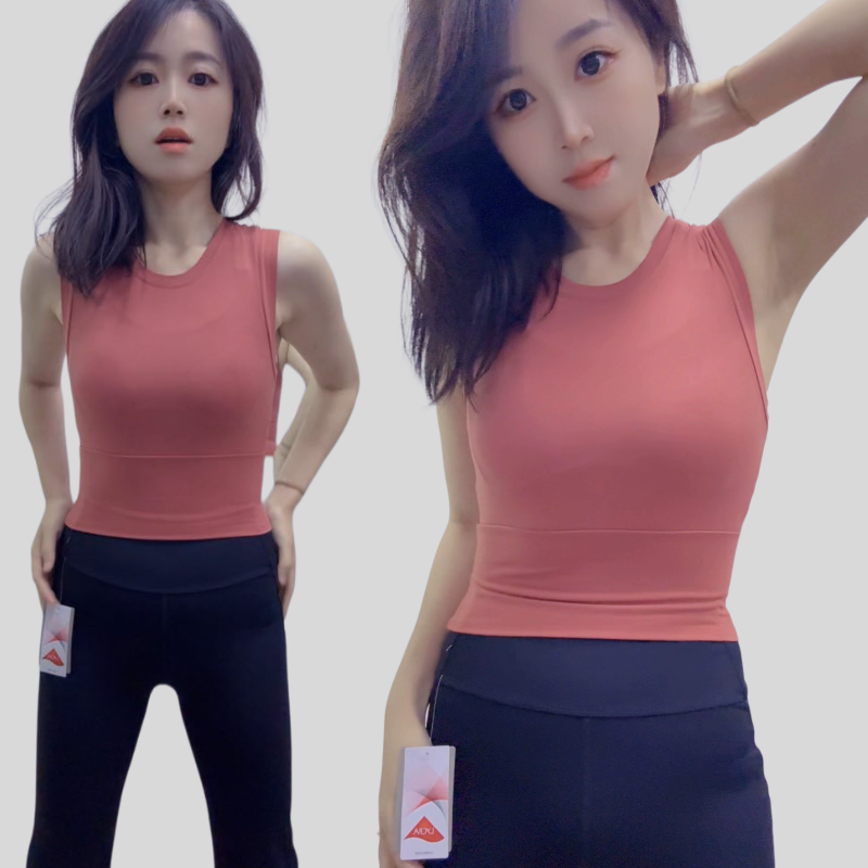全包运动背心女紧身弹力速干跑步服健身服瑜伽服运动上衣短款收腰
