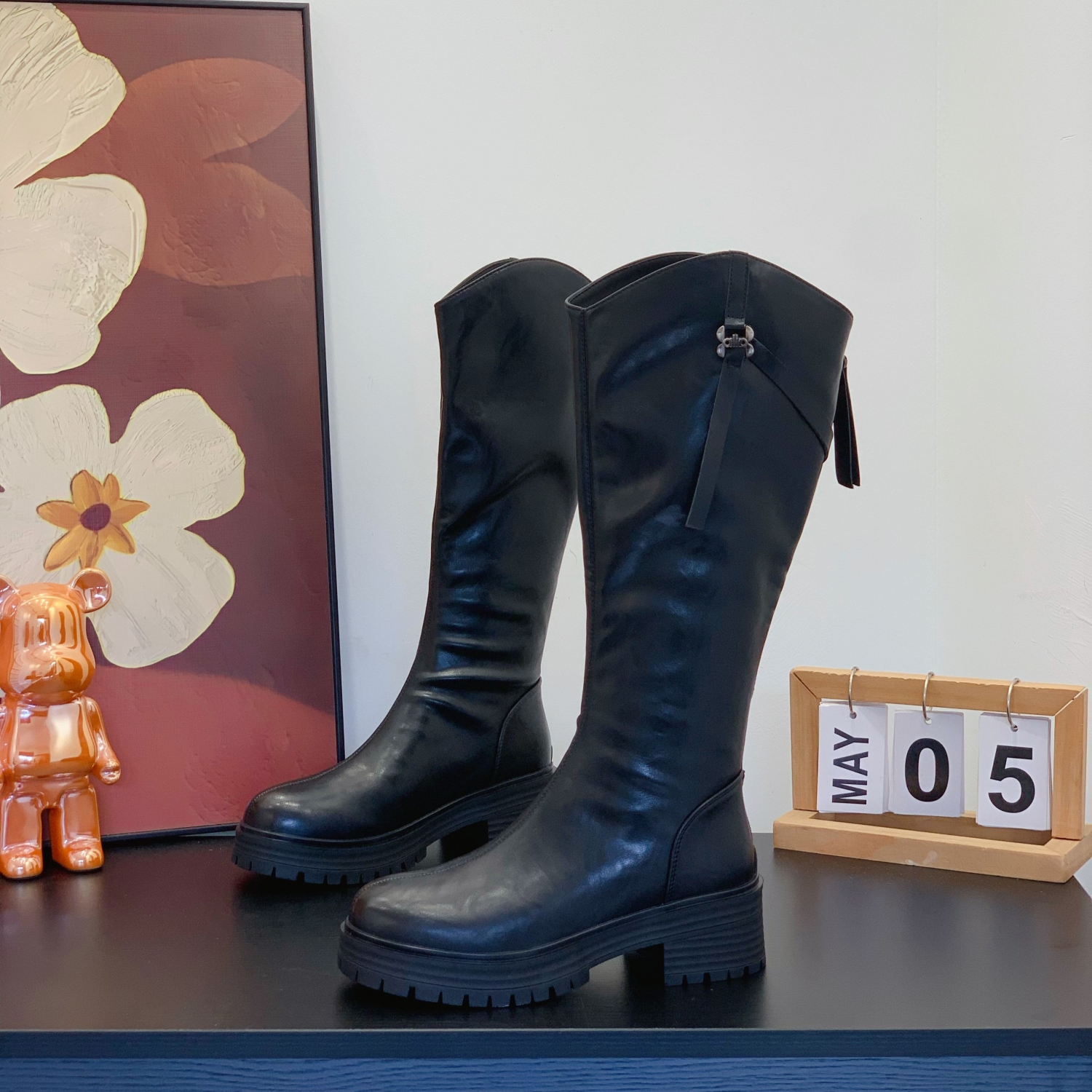 显腿长显腿细时尚潮流高级感长靴