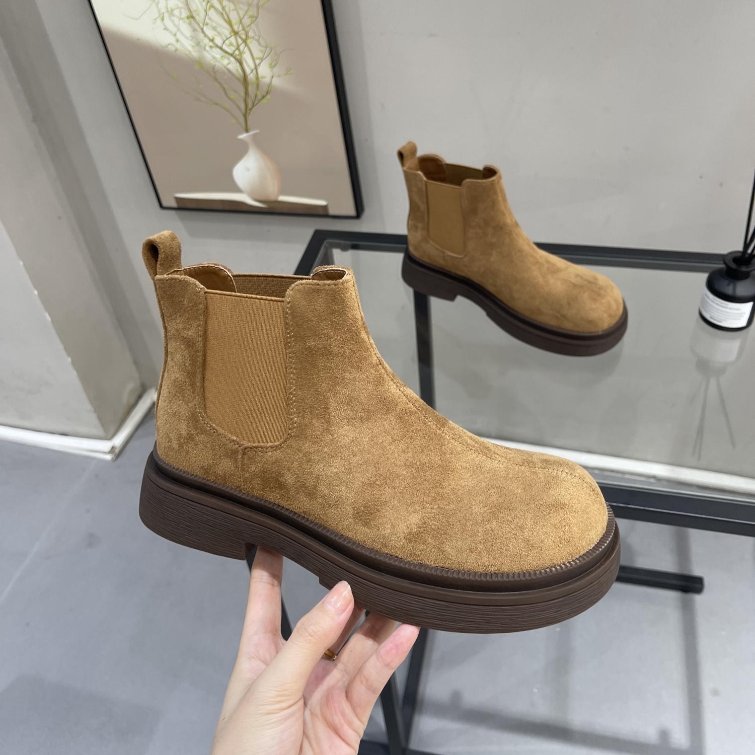 美的毫不费力~复古风大头勃肯靴