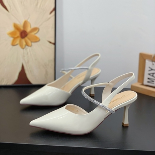 7cm仙女风细跟高跟鞋 法式 夏季 女2026新款 气质尖头玛丽珍包头凉鞋
