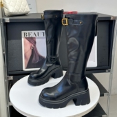 小个子厚底7cm高筒骑士靴女2025新款 秋冬复古百搭显瘦不过膝长靴